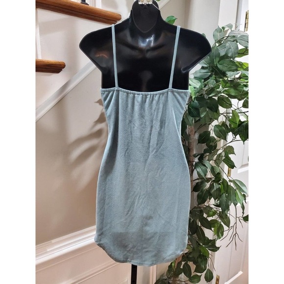 Privately Privileged Women Green Polyester V-Neck Sleeveless Knee Length Dress S - Picture 5 of 11